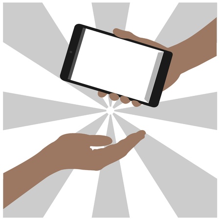 tablet on hand outline,smart phone on hand outline, tablet drawing,smart phone drawing,tablet symbol,smart phone symbol, vectorのイラスト素材