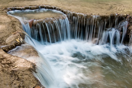 The Huai Mae Khamin Waterfall, Kanchanaburi, Thailandの写真素材