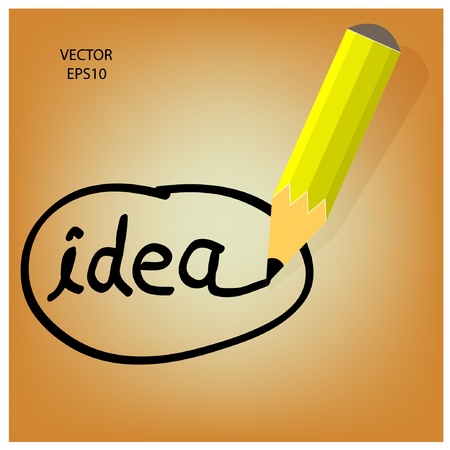 idea sketching by color pencilのイラスト素材