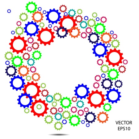 meshing gear on white background,industrial driving,vectorのイラスト素材