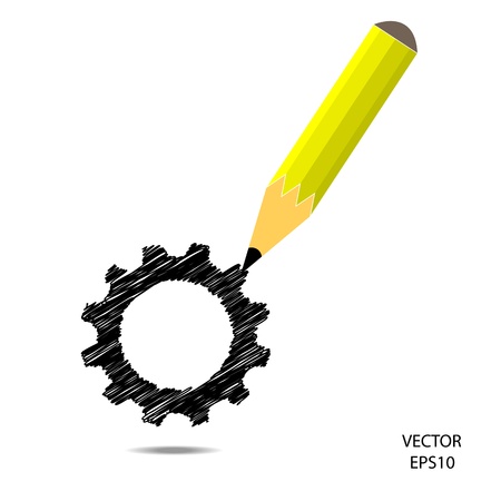 business symbol,concept of creation,drawing by color pencil,vector のイラスト素材