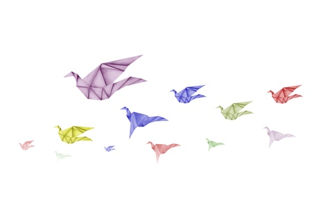 paper birds on background,freedom symbol,abstract signの写真素材