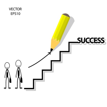 business concept,way of success,pencil design,vectorのイラスト素材