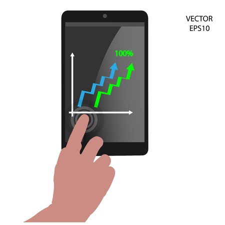 hand and smart phones icon,business concept,IT concept, vector EPS10のイラスト素材