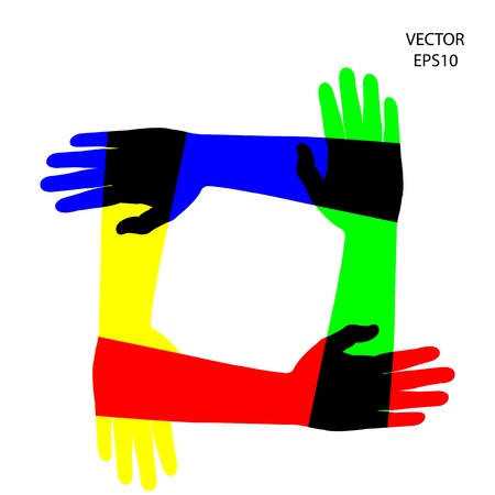 hands icon,hand symbol,abstract background ,business background ,vectorのイラスト素材