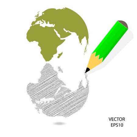 Drawing   sketching by color pencil, business concept, vectorのイラスト素材