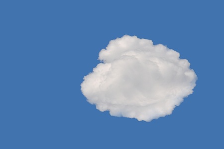 single cloud and blue sky background