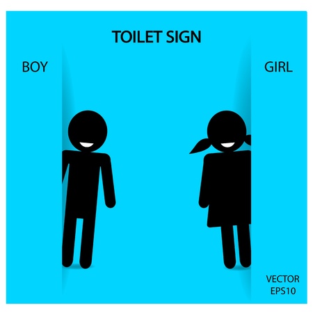 toilet sign , people symbol,vectorのイラスト素材