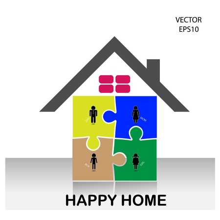 colorful puzzle home symbol,home icon,happy family icon ,vectorのイラスト素材