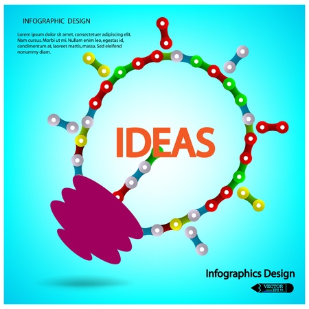 chain Light bulb , idea concept のイラスト素材