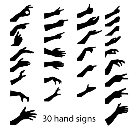 human hand sign collectionのイラスト素材