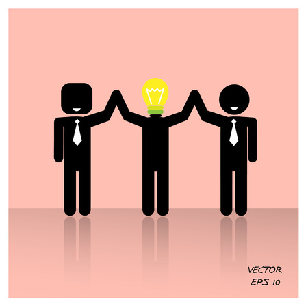 teamwork concepts , 3 people symbols ,businessman,vector illustrationのイラスト素材