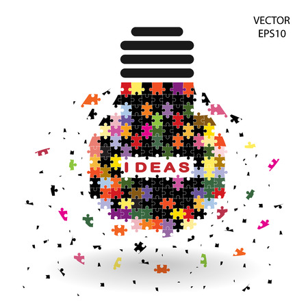 puzzle light bulb idea concept .Vector illustrationのイラスト素材