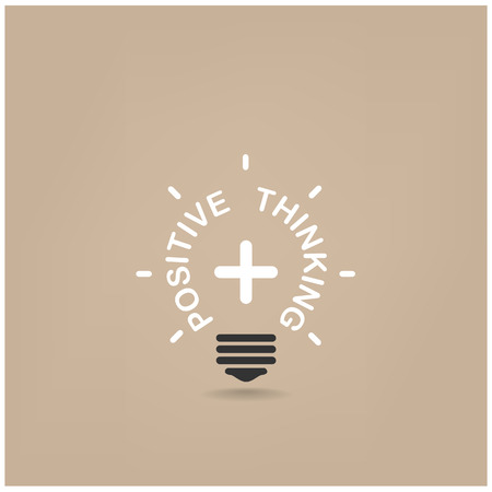 positive thinking lihgt bulb shape on background vector illustrationのイラスト素材