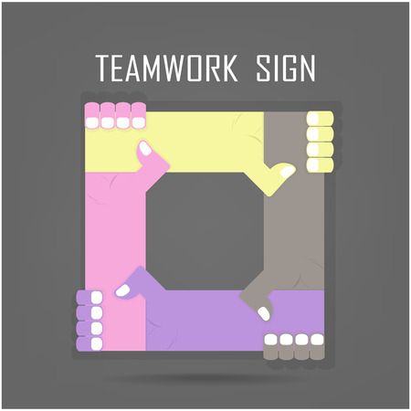 Handshake abstract sign vector design template  Business creative concept  Deal, contract, team, cooperation symbol iconのイラスト素材