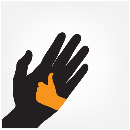 hand icon,hand symbol,abstract background ,business background ,vector illustrationのイラスト素材