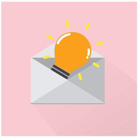 Creative light bulb Idea concept with grey letter on backgroundのイラスト素材