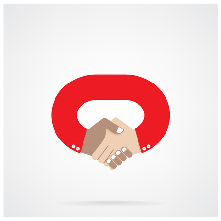 handshake abstract design symbol  Business concept Partnership symbol vector illustrationのイラスト素材