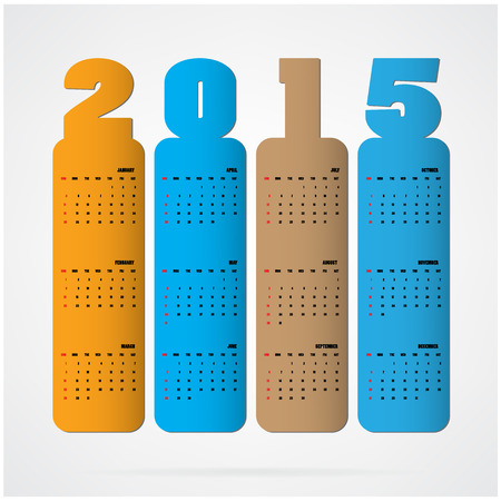 Creative happy new year 2015 text Design  Vector illustration のイラスト素材
