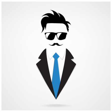 Hipster character for businessman Vector illustrationのイラスト素材