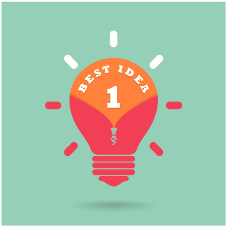 Creative light bulb Idea concept with  the best idea concept on background. Vector illustrationのイラスト素材
