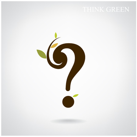 Question mark and think green concept. Vector illustrationのイラスト素材