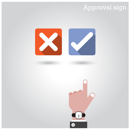 Approval concept. The best choice icons. Vector illustrationのイラスト素材