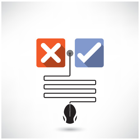 Rejection and approval concept. The best choice icons. Vector illustrationのイラスト素材