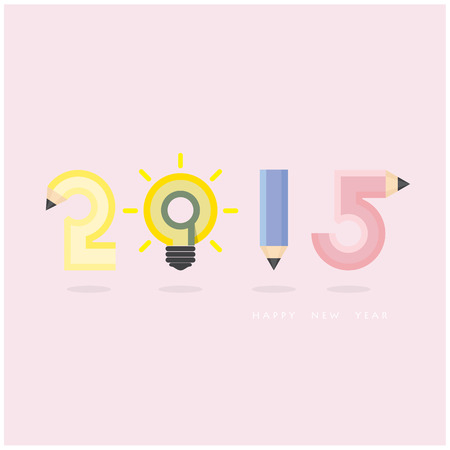 Creative happy new year 2015 text Design.のイラスト素材