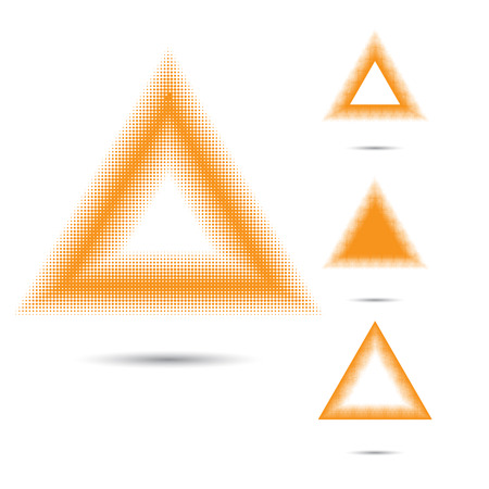 Set of abstract halftone design elements,triangle shape. Vector illustrationのイラスト素材