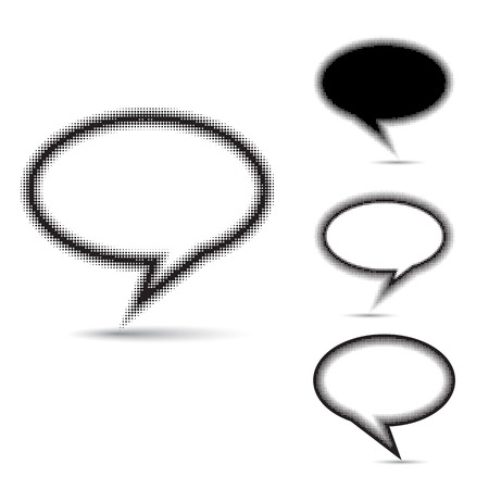 Set of abstract halftone design elements. Vector illustrationのイラスト素材
