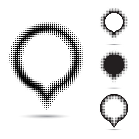 Set of abstract halftone design elements. Vector illustrationのイラスト素材