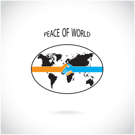 Handshake abstract sign vector design template. Peace of world concept. のイラスト素材