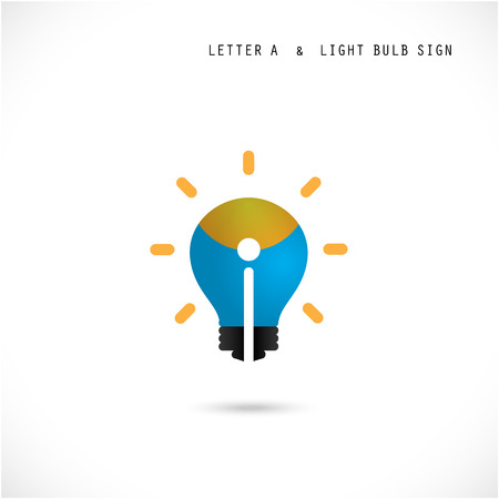 Creative letter A icon abstract icon
 design vector template with creative light bulb symbol. Corporate business and education creative icon 
type symbol.Vector illustrationのイラスト素材