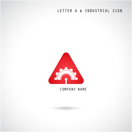 Creative letter A icon abstract  icon design vector template with industry and gear symbol. Corporate business and industrial creative icontype symbol.Vector illustrationのイラスト素材
