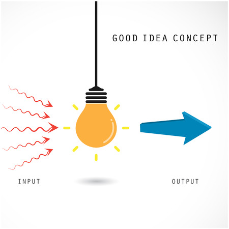 Creative light bulb concept, design for poster, flyer, cover or brochure. Business idea and education concept. Vector illustrationのイラスト素材
