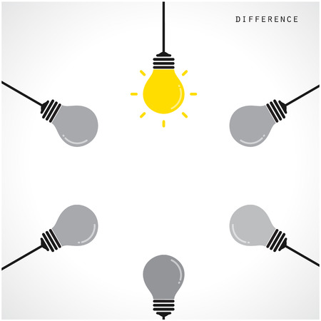 Creative light bulb Idea concept banner background. Different banner concept .Vector illustrationのイラスト素材