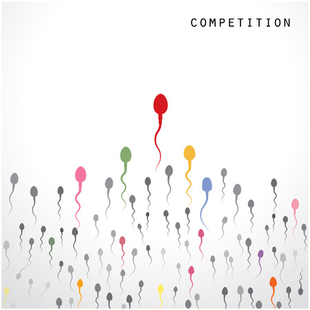 Competition and sperm symbol ,business concept .Vector illustrationのイラスト素材