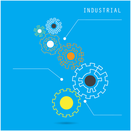 Creative gear abstract vector design banner template. Corporate business industrial creative symbol.Vector illustrationのイラスト素材
