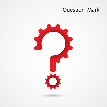 Gear question mark on background. Education and industrial concept. Vector illustrationのイラスト素材