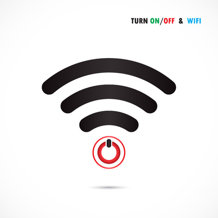 Turn On-Off switch sign and wifi sign. Technology and business background. Vector illustrationのイラスト素材