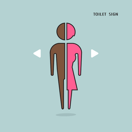 Man and woman toilet sign, restroom symbol . Vector illustrationのイラスト素材