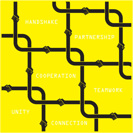 Handshake abstract sign vector design template. Business creative concept.vector illustrationのイラスト素材