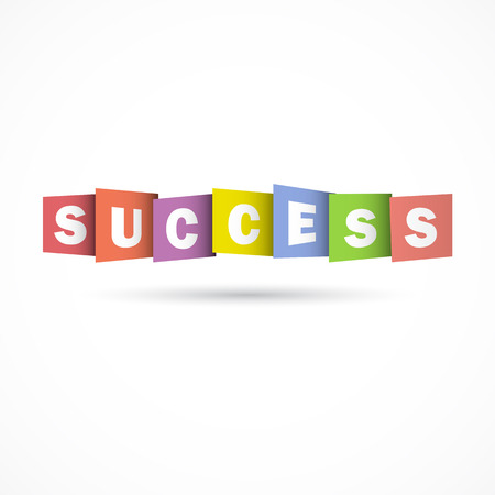"SUCCESS" Overlapping Letters Vector Icon. Creative Vector Typography Concept. Inspirational work and success business quote. Business and education concept.Vector illustrationのイラスト素材