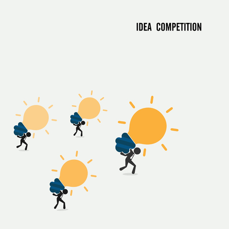 Idea competition idea concept. Business cartoon idea symbol.Vector illustrationのイラスト素材