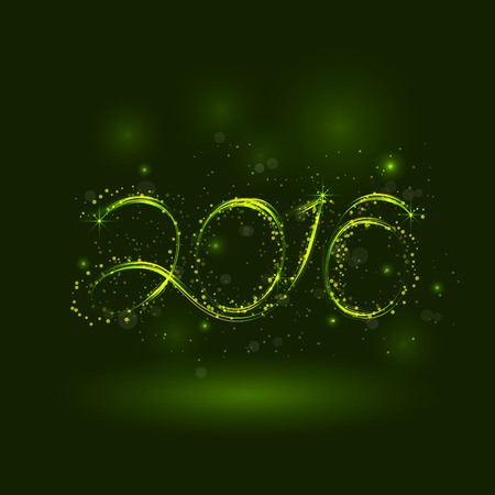 Happy New Year 2016.Greeting card design.Vector illustration for holiday design. Party poster, greeting card, banner or invitation template.のイラスト素材