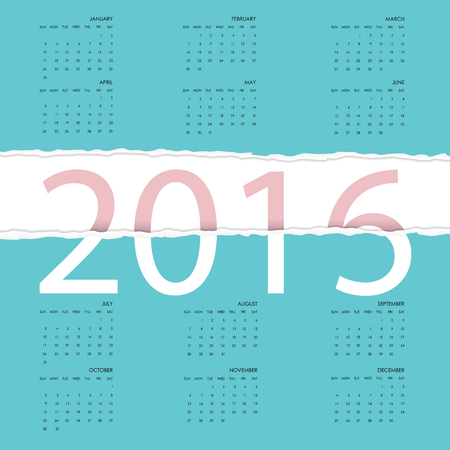 Happy New Year 2016.Colorful greeting card design.Vector illustration for holiday design. Party poster, greeting card, banner or invitation template.のイラスト素材