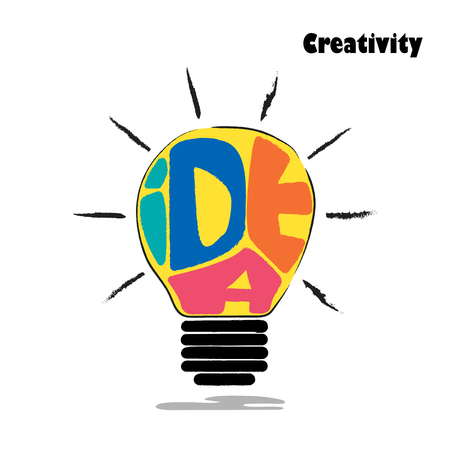 Light bulb sketch with concept of idea.のイラスト素材