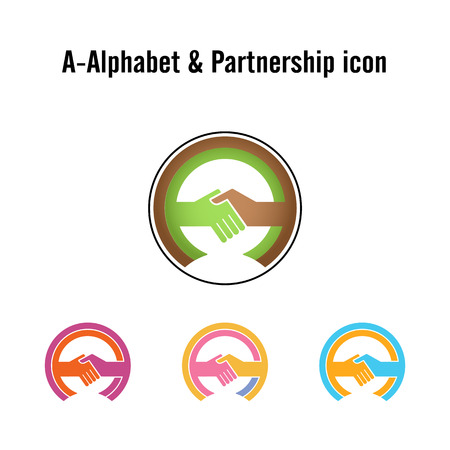 Creative A-letter icon abstract logo design vector template.のイラスト素材