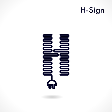Creative H- letter icon abstract logo design vector template.Creative H- alphabet vector design.Business and education creative logotype symbol.Vector illustrationのイラスト素材